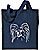 PapillonDog Portrait Embroidered Tote Bag #1 - Navy