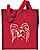 PapillonDog Portrait Embroidered Tote Bag #1 - Red