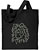 Black Pomeranian Portrait Embroidered Tote Bag #1 - Black