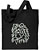 White Pomeranian Portrait Embroidered Tote Bag #1 - Black