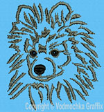 Pomeranian Portrait #1 - Vodmochka Embroidery Design Picture - Click to Enlarge