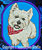 West Highland White Terrier Embroidery Patch - Blue