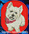 West Highland White Terrier Embroidery Patch - Red