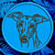 Whippet Portrait Embroidery Patch - Blue