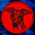 Whippet Portrait Embroidery Patch - Red