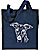 Whippet Portrait Embroidered Tote Bag #1 - Navy