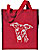 Whippet Portrait Embroidered Tote Bag #1 - Red