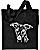 Whippet Portrait Embroidered Tote Bag #1 - Black
