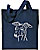 Whippet Portrait Embroidered Tote Bag #1 - Navy