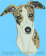  Whippet Portrait - Vodmochka Embroidery Design Picture - Click to Enlarge