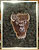 Bison Embroidery Portrait on Canvas - White