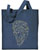 Bison Portrait Embroidered Tote Bag #1 - Navy
