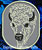 Bison - American White Buffalo Portrait #3 Embroidery Patch - Grey