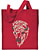 White Buffalo Portrait Embroidered Tote Bag #1 - Red