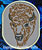 Bison - American Buffalo Portrait #3  Embroidery Patch - Grey