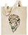 White Buffalo Portrait Embroidered Tote Bag #1 - Natural