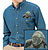 High Definition Gorilla Portrait Embroidered Mens Denim Shirt - Click for More Information