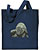 Gorilla Portrait Embroidered Tote Bag #1 - Navy