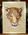 Jaguar Embroidery Portrait on Canvas - Cream