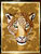 Jaguar Embroidery Portrait on Canvas - Gold