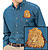 High Definition Lion Portrait #1 Embroidered Mens Denim Shirt - Click for More Information