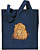 Lion High Definition Portrait #1 Embroidered Tote Bag #1 - Navy