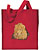 Lion High Definition Portrait #1 Embroidered Tote Bag #1 - Red