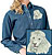 High Definition White Lion Portrait #2 Embroidered Ladies Denim Shirt - Click for More Information