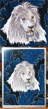 High Definition White Lion HD2 Embroidery Portrait on canvas for Lion Lovers