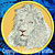 White Lion High Definition Portrait #2 Embroidery Patch - Gold