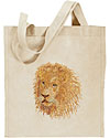 Lion High Definition Portrait #3 Embroidered Tote Bag for Lion Lovers - Click to Enlarge