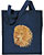 Lion High Definition Portrait #3 Embroidered Tote Bag #1 - Navy