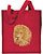 Lion High Definition Portrait #3 Embroidered Tote Bag #1 - Red