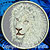 White Lion High Definition Portrait #4 Embroidery Patch - Grey