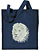 White Lion High Definition Portrait #4 Embroidered Tote Bag #1 - Navy