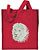 White Lion High Definition Portrait #4 Embroidered Tote Bag #1 - Red