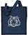 White Tiger Portrait Embroidered Tote Bag #1 - Navy