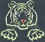 White Tiger Portrait #4 - Vodmochka Embroidery Design Picture - Click to Enlarge