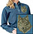 Timber Wolf High Definition Portrait #1 Embroidered Ladies Denim Shirt - Click for More Information