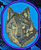 Timber Wolf High Definition Portrait #1 Embroidery Patch - Blue