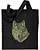 Timber Wolf High Definition Portrait #1 Embroidered Tote Bag #1 - Black
