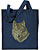 Timber Wolf High Definition Portrait #1 Embroidered Tote Bag #1 - Navy