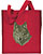 Timber Wolf High Definition Portrait #1 Embroidered Tote Bag #1 - Red