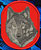 Grey Wolf High Definition Portrait #2 Embroidery Patch - Red