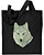 Grey Wolf High Definition Portrait #2 Embroidered Tote Bag #1 - Black