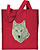 Grey Wolf High Definition Portrait #2 Embroidered Tote Bag #1 - Red
