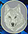 Arctic Wolf High Definition Portrait #3 Embroidery Patch - Grey