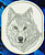Arctic Wolf High Definition Portrait #3 Embroidery Patch - White