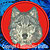 Grey Wolf High Definition Portrait #4 Embroidery Patch - Red
