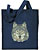 Arctic Wolf High Definition Portrait #3 Embroidered Tote Bag #1 - Navy